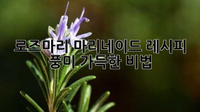 로즈마리 마리네이드 레시피: 풍미 가득한 비법